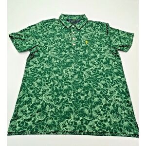 William‎ Murray Golf Polo Shirt Men Size M Green Floral AOP Performance S/S